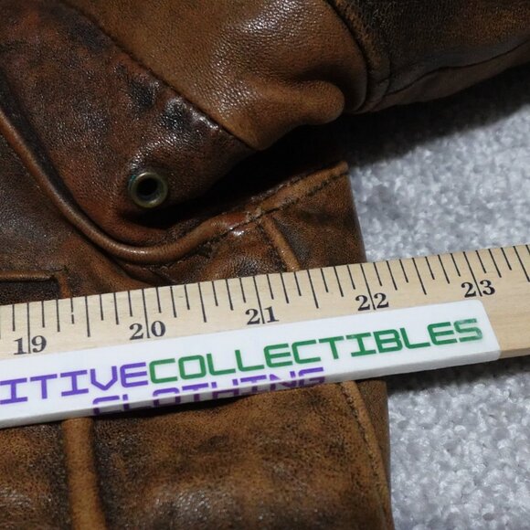 Vintage 1987 Leathertown Bomber Jacket Men's Size 42 Brown Zip Pockets Outdoor - Picture 9 of 9